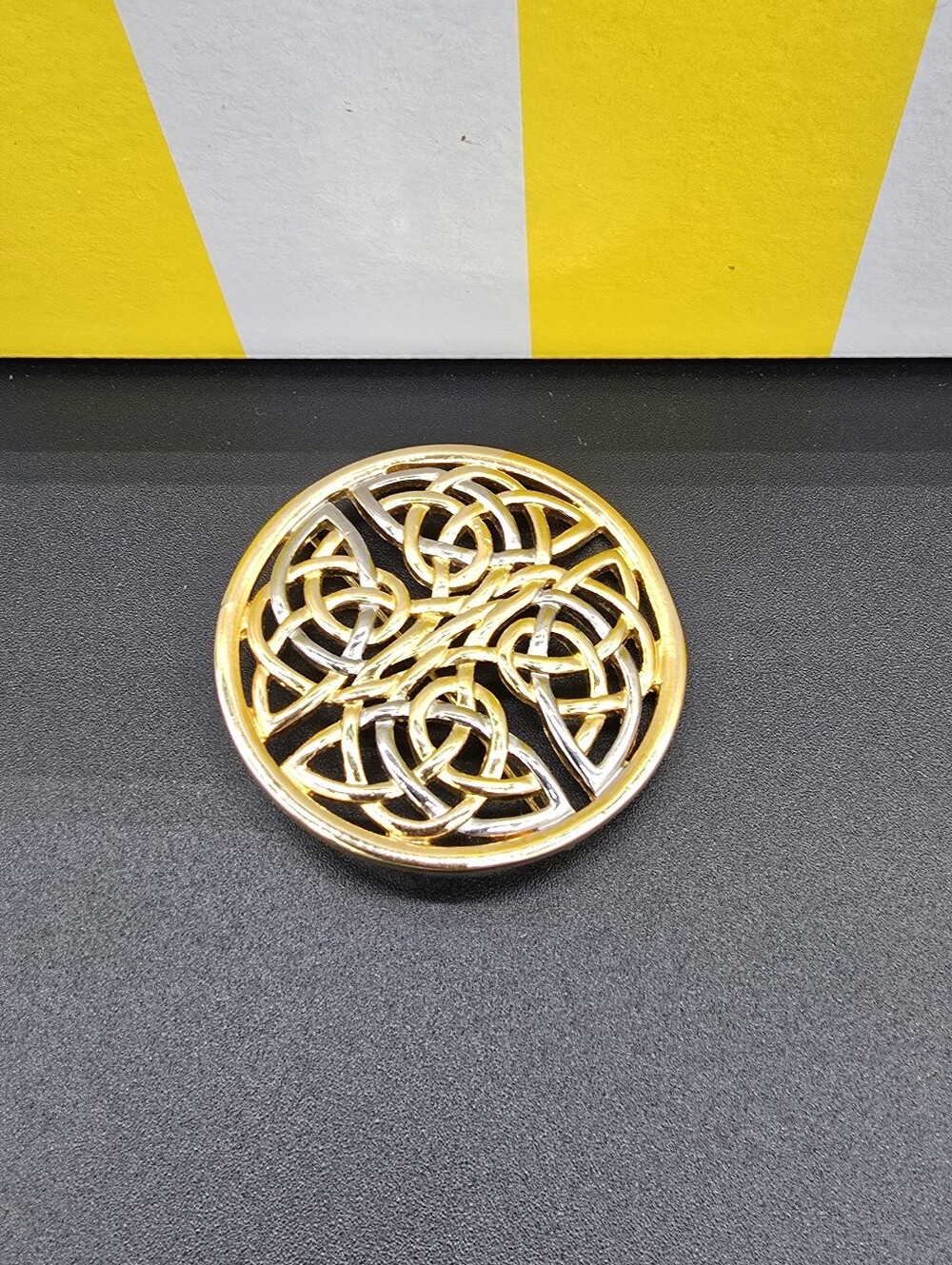 Two Toned Celtic Knot Brooch #0941